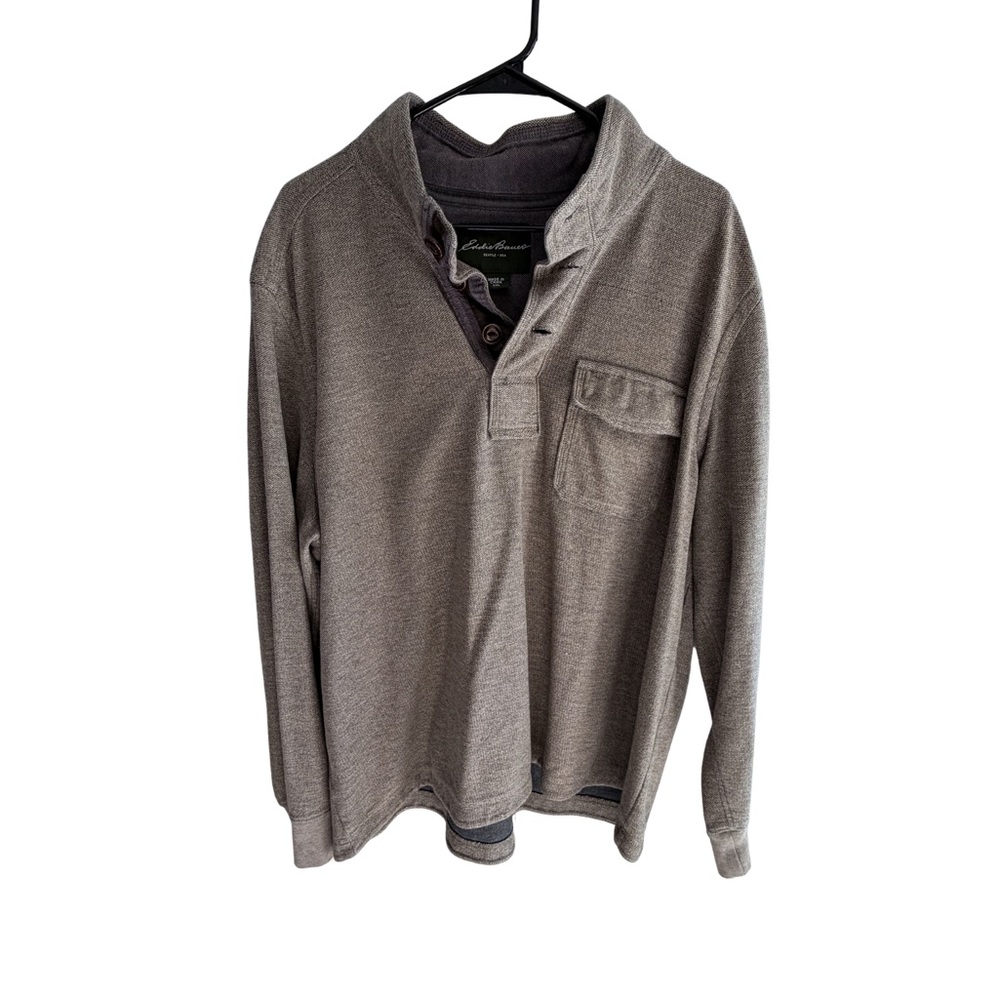 Eddie Bauer Henley Pullover Mens XXL Long Sleeve Button Neck Shirt
